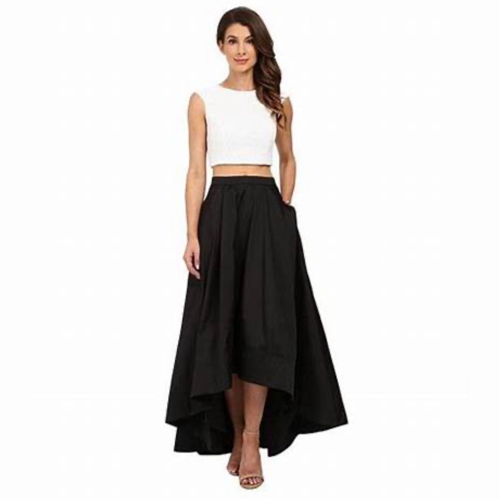 Aidan mattox sequin cap sleeve crop top with a line taffeta ball Skirt
